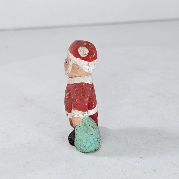 Vintage Spanish Mud People Santa Claus Christmas Figurine Terracotta - Picture 5 of 7